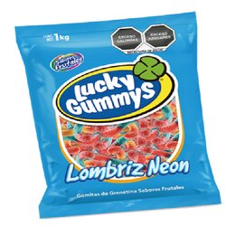 GOMA LUCKY LOMBRICES NEON 1 KG
