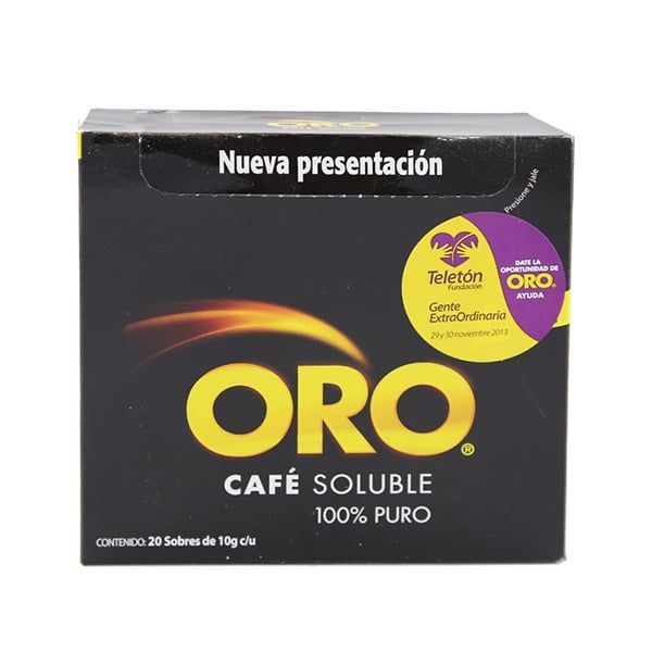TIRA CAFE ORO CON 20 SOBRES DE 10 GR CADA UNO
