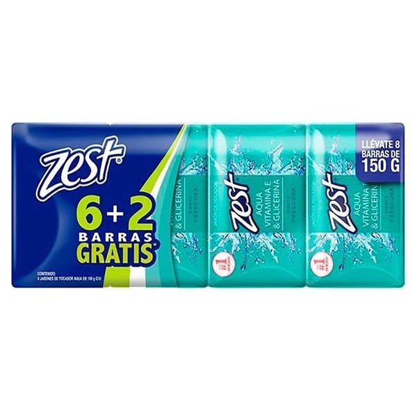 PAQ C/8 JABONES ZEST NEUTRO 135 GR CADA PIEZA