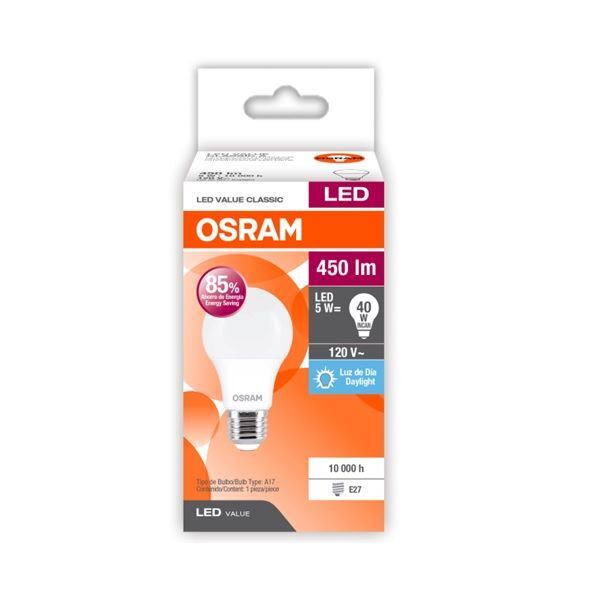 FOCO LED OSRAM A40 6.5 WATTS LUZ FRIA