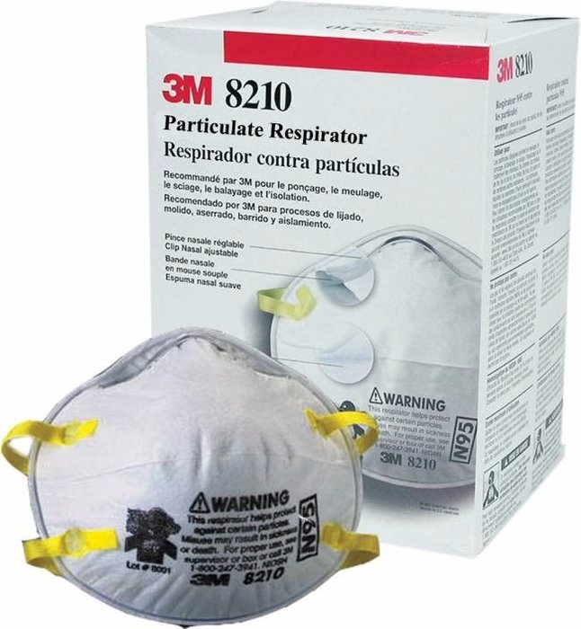 3M 8210N95 Respirador para particulas liquidas N95 c/20