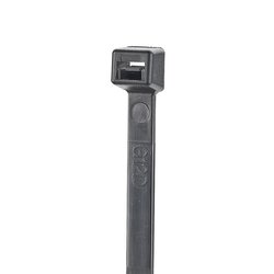 Cincho de Nylon 6.6 StrongHold™, de 200mm de largo, Color Negro, Exterior Resistente a Rayos UV, Paquete de 100pz