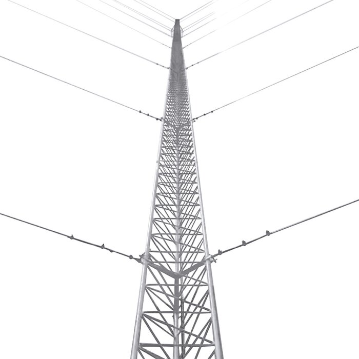 Kit de Torre Arriostrada de Piso de 15 m Altura con Tramo STZ45G Galvanizado por Inmersión en Caliente (No incluye retenida).