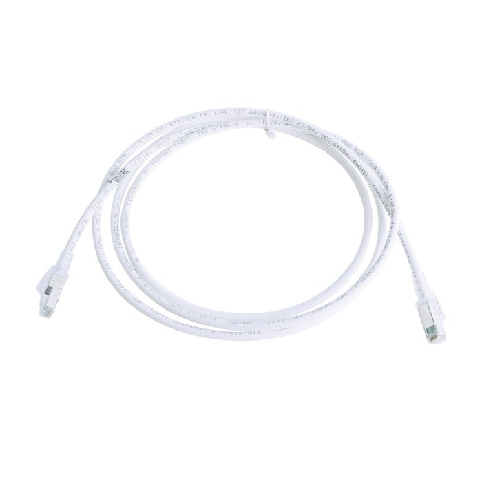 Patch Cord Z-MAX Cat6A S/FTP, CM/LS0H, 7ft, Color Blanco, Versión Bulk (Sin Empaque Individual)