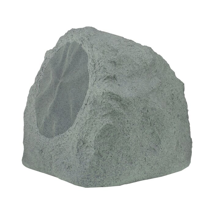 Altavoz exterior de 2 vías con forma de roca, woofer de polietileno de 8 ", tweeter de titanio de 1", gris. 5 - 150 W, 8 ohms