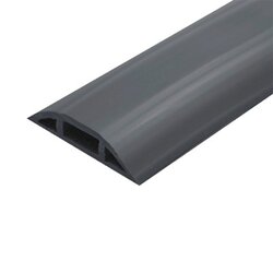 Canaleta flexible negra de PVC auto extinguible, para instalaciones eléctricas en piso ó zóclo (Rollo de 25mts.) (9300-05040)
