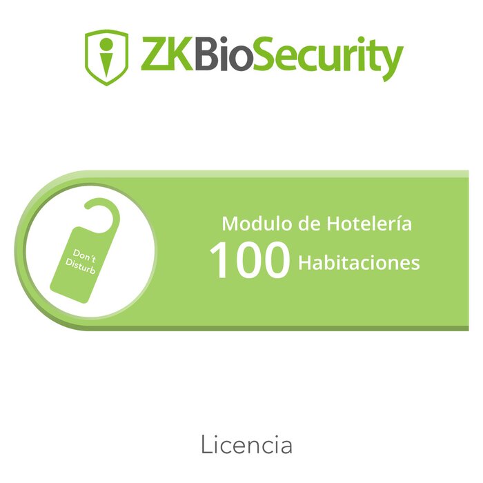 Licencia para ZKBiosecurity para modulo de hoteleria para 100 habitaciones