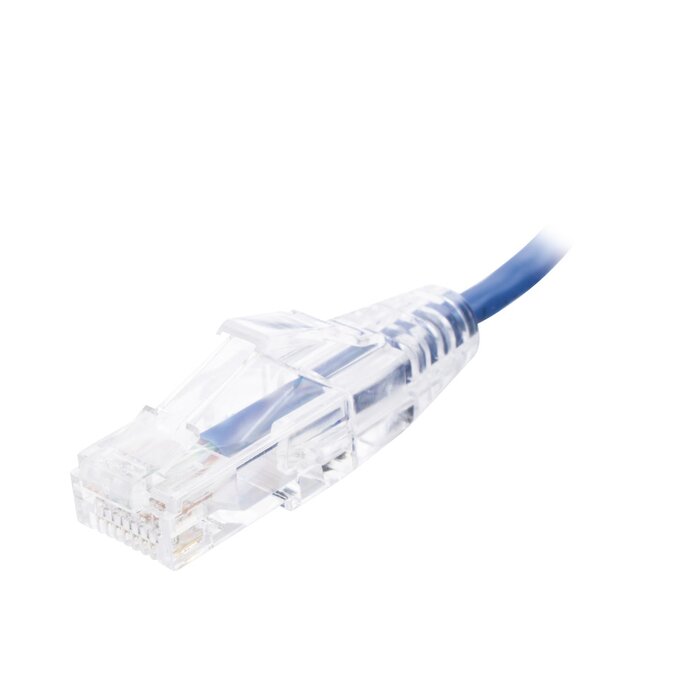 Cable de Parcheo Slim UTP Cat6 - 30 cm Azul Diámetro Reducido (28 AWG)