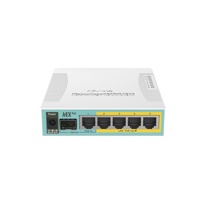 (hEX PoE) Routerboard 5 puertos Gigabit Ethernet PoE 802.3at, 1 Puerto USB