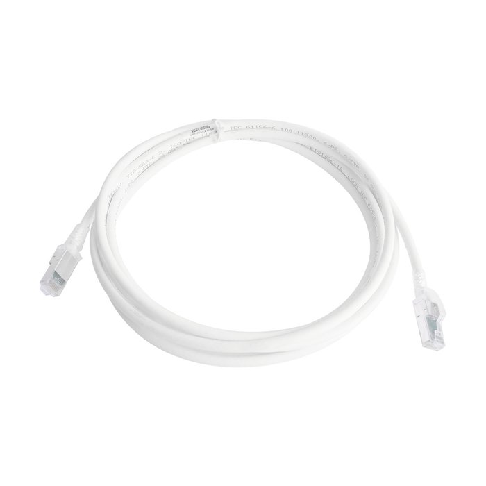 Patch Cord Z-MAX Cat6A S/FTP, CM/LS0H, 10ft, Color Blanco, Versión Bulk (Sin Empaque Individual)