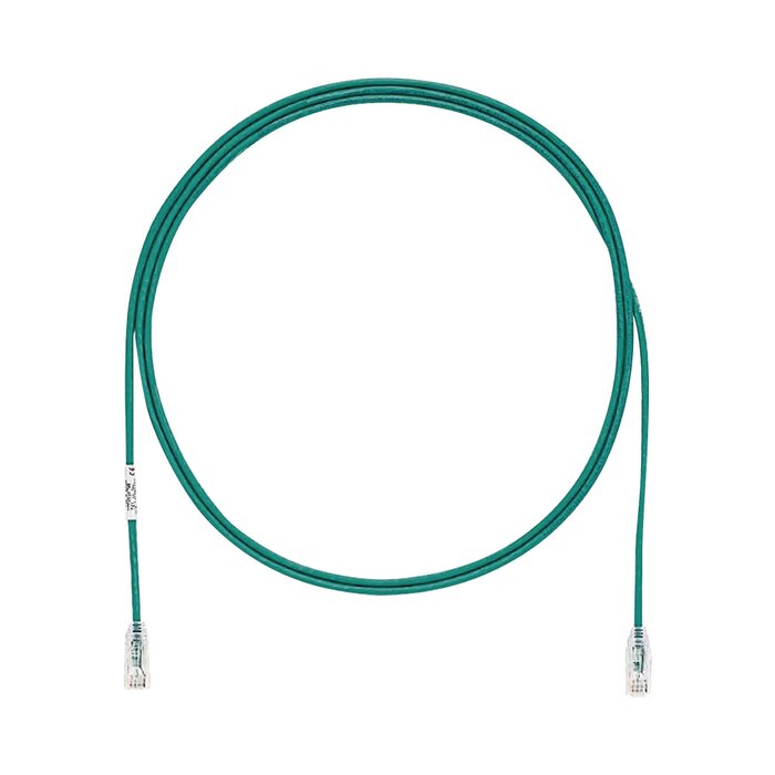 Cable de Parcheo TX6, UTP Cat6, Diámetro Reducido (28AWG), Color Verde, 5ft