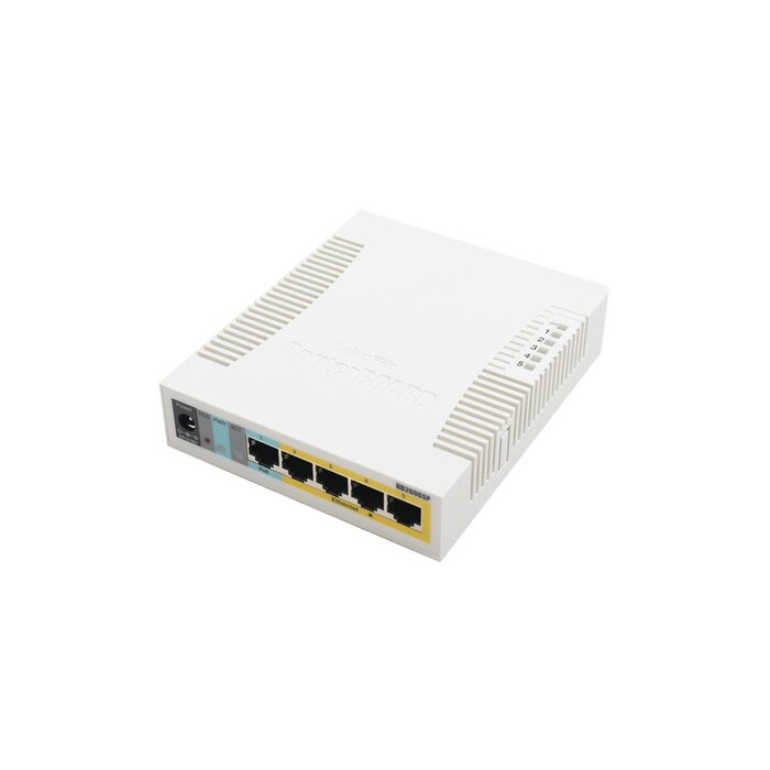 Switch Mikrotik 5 puertos PoE (Pasivo) Gigabit Ethernet y 1 SFP