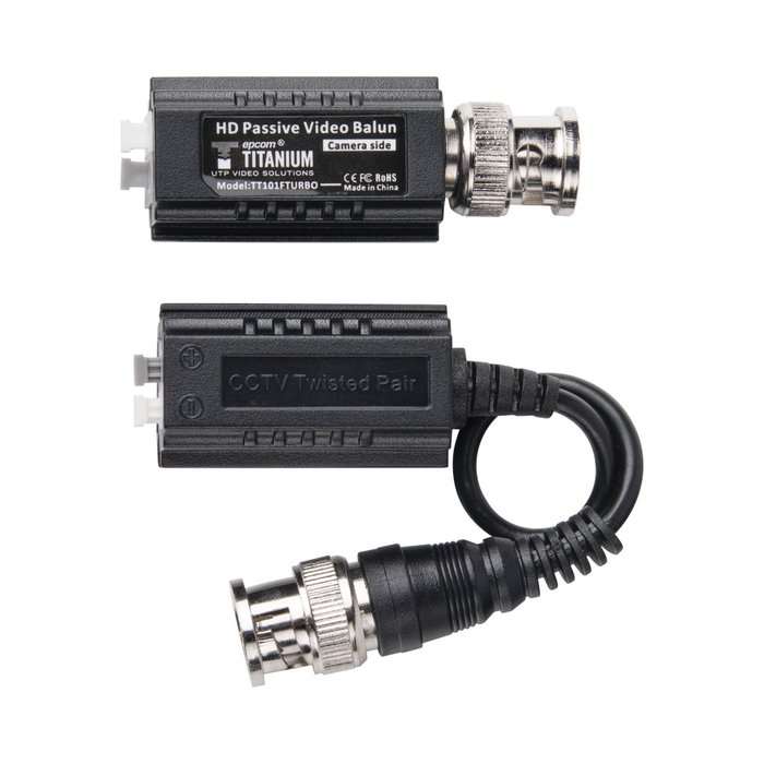 Kit de Transceptores (Baluns) TurboHD Hasta 4K / 5 MP / HD-TVI/HD-CVI/AHD/CVBS / Conector 100% COBRE / Con Cable RF Blindado