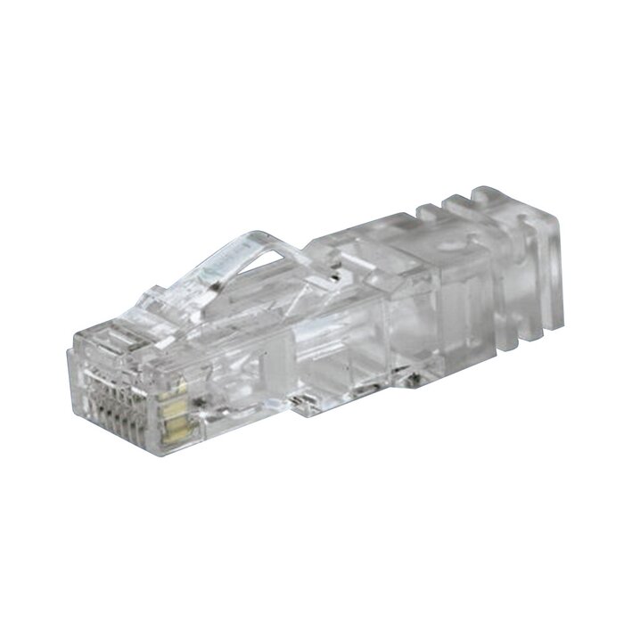 Plug RJ45 Cat6, Para Cable UTP de Calibre 23-24 AWG, Chapado en Oro de 50 micras, Bolsa de 100 piezas