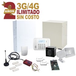 KIT de Alarma con 2 AÑOS de Comunicación Ilimitada 3G/4G/ Con Redundancia de señal PREMIUM sin costo adicional.
