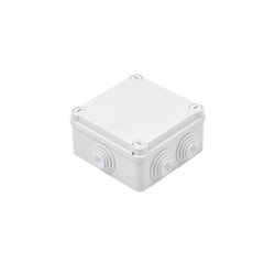 Caja de derivación de PVC Auto-extinguible con 6 entradas, tapa y tornillo de media vuelta de 1/4", 100x100x50 MM, Para exterior (IP55)