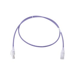 Patch Cord MC6 Modular Cat6 UTP, CM/LS0H, 3ft, Color Violeta, Diámetro Reducido (28AWG), Versión Bulk (Sin Empaque Individual)