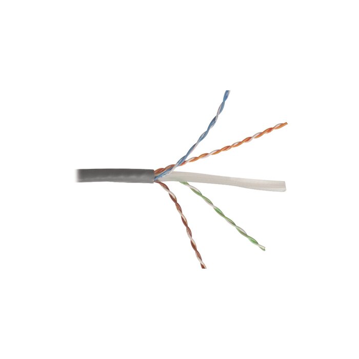 Bobina de Cable UTP Reelex, de 4 pares, Alto Desempeño Cat6, PVC (CM), Color Gris, 23 AWG, 305m