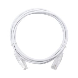 Cable de Parcheo Slim UTP Cat6 - 3 m Blanco Diámetro Reducido (28 AWG)