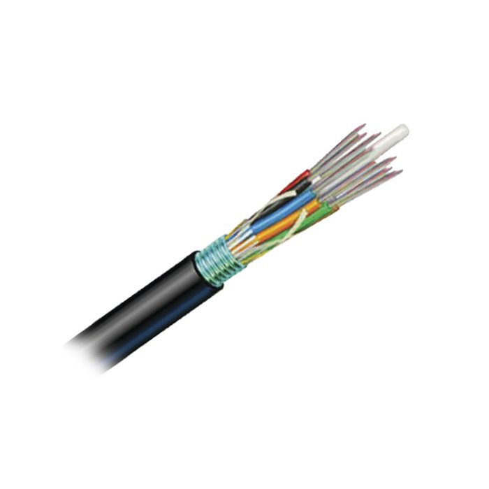 Cable de Fibra Óptica 6 hilos, OSP (Planta Externa), Armada, Gel, HDPE (Polietileno de alta densidad), Multimodo OM3 50/125 Optimizada, 1 Metro