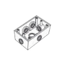 Caja Condulet FS de 1/2" ( 12.7 mm) con seis bocas a prueba de intemperie.