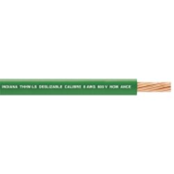 Cable 8 awg color verde,Conductor de cobre suave cableado. Aislamiento de PVC, autoextinguible. BOBINA 100 MTS