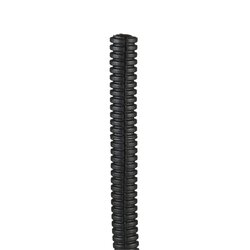 Tubo Corrugado Abierto para Protección de Cables, .38in (9.7 mm) de Diámetro, 30.5 m de Largo, Color Negro