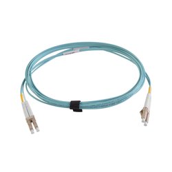 Jumper de Fibra Óptica Multimodo 50/125 XGLO OM4, LC-LC Duplex, OFNR, Color Aqua, 3 Metros