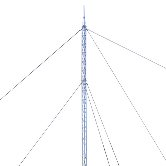 Kit de Torre Arriostrada de Techo de 18 m con Tramo STZ30 Galvanizado Electrolítico (No incluye retenida).