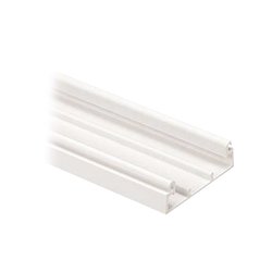 Base para canaleta T-45, de PVC rígido, con orificios perforados para montaje, 60.3 x 18.5 x 2400 mm, Color Blanco Mate