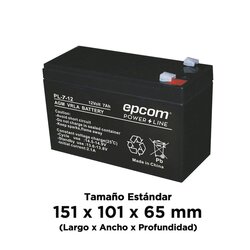 Batería AGM / VRLA / 12 Vcd / 7 Ah / TAMAÑO ESTANDAR ( 151 x 101 x 65 mm)