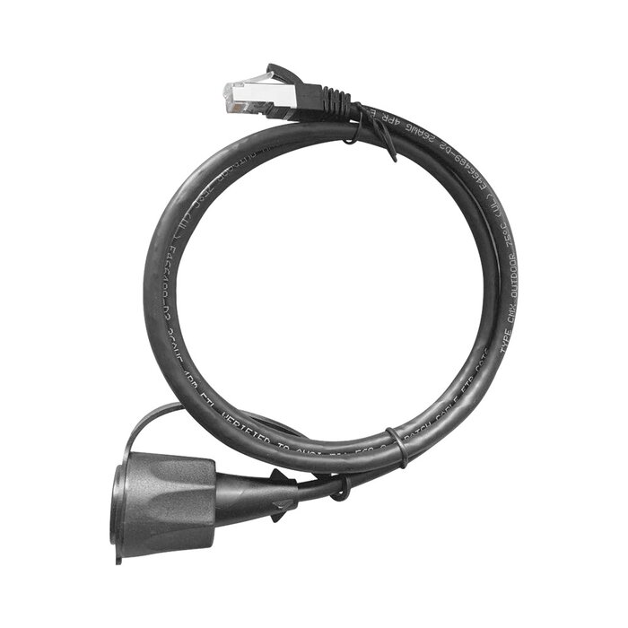 Cable de Parcheo Industrial Cat6 Blindado (FTP) con protección contra agua (IP67) en un extremo, 1 metro