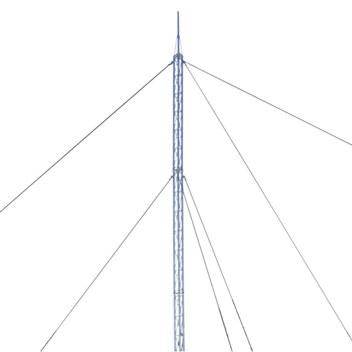 Kit de Torre Arriostrada de Techo de 15 m con Tramo STZ30 Galvanizado Electrolítico (No incluye retenida).