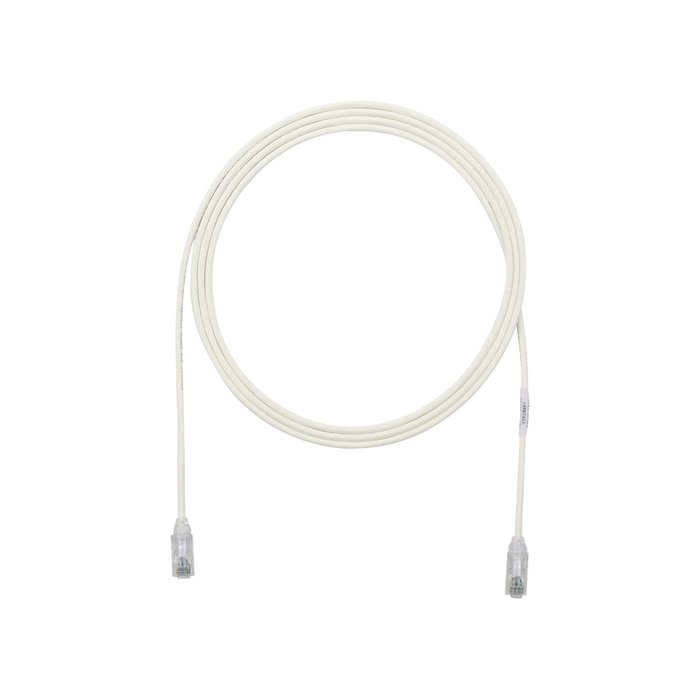 Cable de Parcheo TX6, UTP Cat6, Diámetro Reducido (28AWG), Color Blanco Mate, 1ft