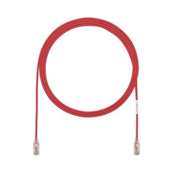 Cable de Parcheo TX6, UTP Cat6, Diámetro Reducido (28AWG), Color Rojo, 7ft