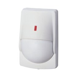 Sensor de Movimiento PIR / Uso en Interior/ Inmunidad a Mascotas / 40' X 40' Cobertura / Compatible con cualquier panel de alarma / Alambrico