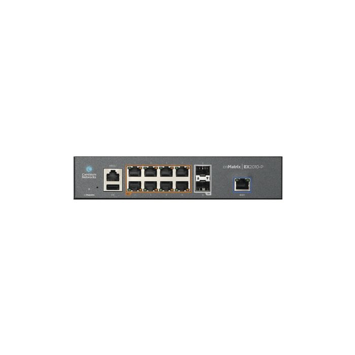Switch cnMatrix EX2010-P capa 3 de 10 puertos(8 PoE Gigabit 802.3af/at, 2 SFP, 1 consola, 1 MNGMT, 1 USB) administración desde la Nube (MX-EX2010PXA-U)