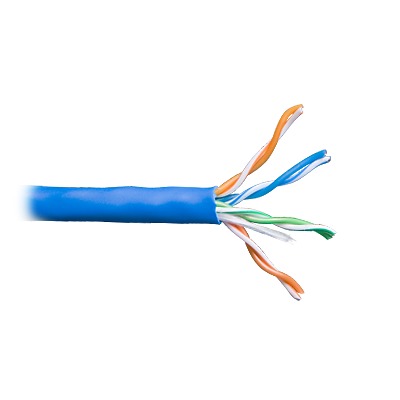 Bobina de cable de 305 metros, UTP Cat5e,de color azul, UL, CM, probado a 350 Mhz, para aplicaciones de CCTV/Redes de datos/IP megapixel / control RS485.