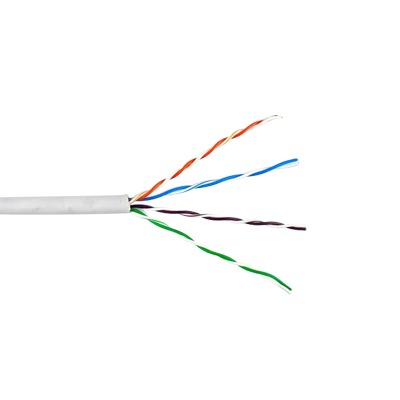 Bobina de cable de 305 metros, UTP Cat6 Riser, de color Blanco, UL, CMR, probado a 350 Mhz, para aplicaciones de CCTV / redes de datos/ IP megapixel / control RS485