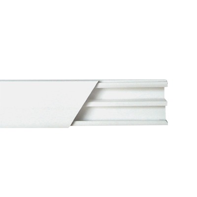 Canaleta blanca de PVC auto extinguible, con división, 20 x 10 mm, tramo de 2.5m (5101-01250)
