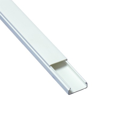 Canaleta blanca de PVC auto extinguible, sin división, 20 x 10 mm, tramo de 2.5 m (5101-01260)