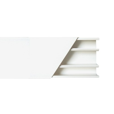 Canaleta color blanco de 3 vías, de PVC auto extinguible, 60 x 25 x tramo 2.5m (5401-01250)